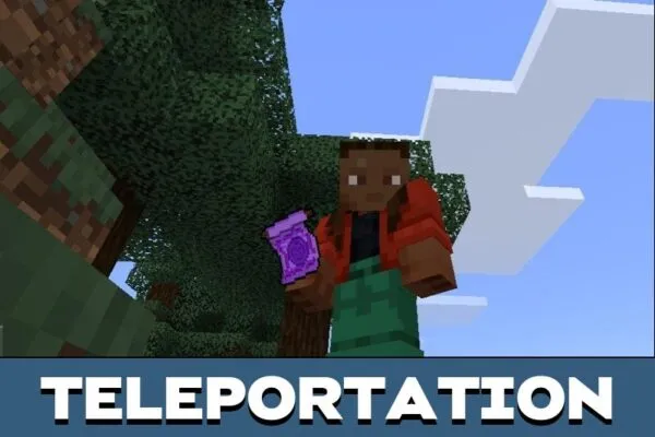 Teleportation from Air Magic Mod for Minecraft PE