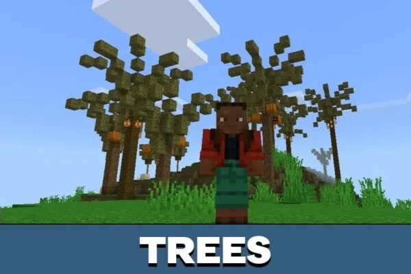 Trees from Volcano Island Map for Minecraft PE