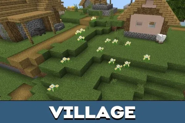 Village from Flowers Texture Pack for Minecraft PE