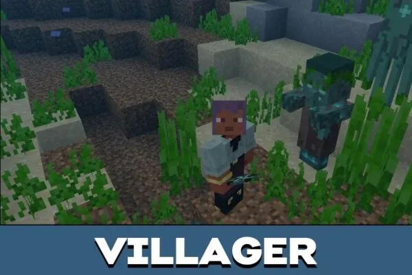 Villager from Drowned Mobs Mod for Minecraft PE