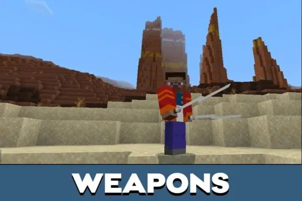 Weapons from Generator Rex Mod for Minecraft PE