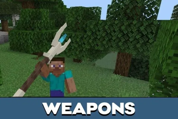 Weapons from Magic Madness Mod for Minecraft PE