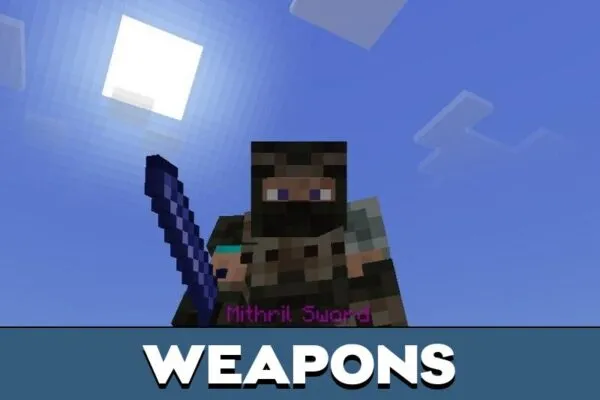 Weapons from Runecraft Mod for Minecraft PE