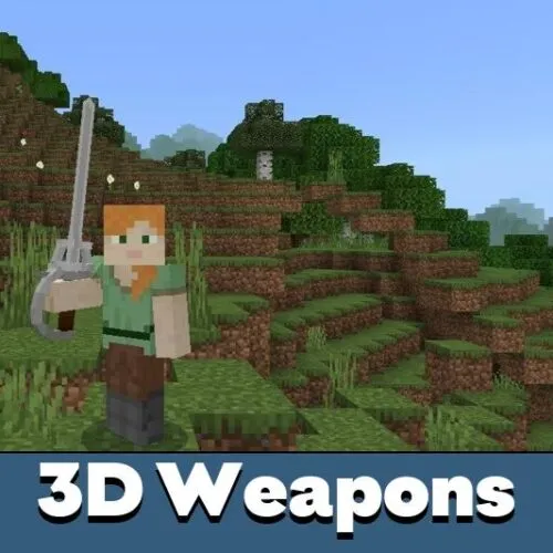 3D Weapons Mod for Minecraft PE