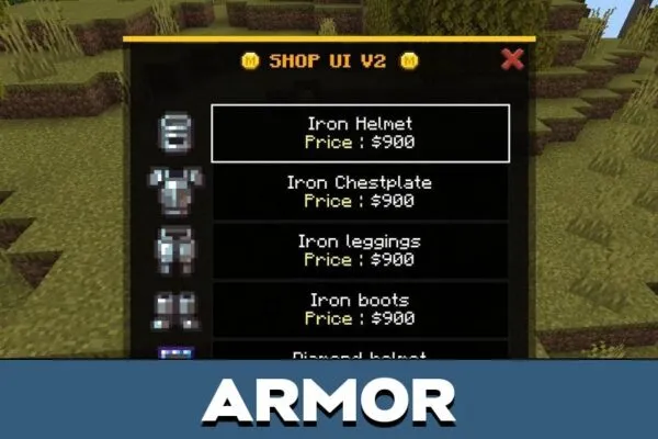 Armor from Shop UI Mod for Minecraft PE