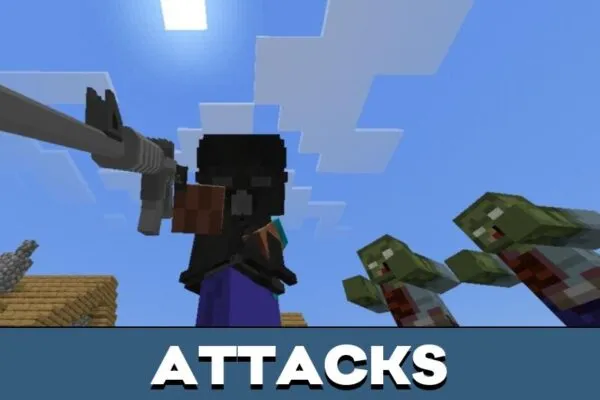 Attacks from Zombie Survival Mod for Minecraft PE