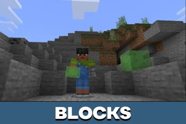 Blocks from Water Bucket Jump Challenge Mod for Minecraft PE