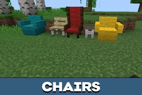 Chairs from 3D Furniture Mod for Minecraft PE