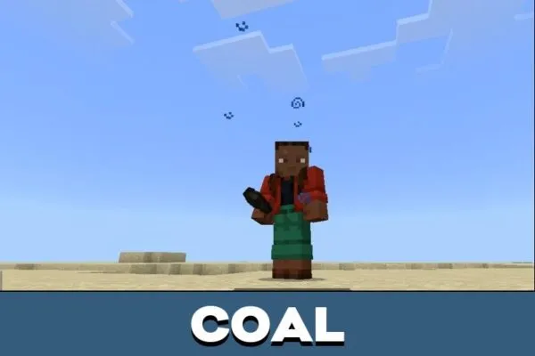 Coal from Eating Items Mod for Minecraft PE