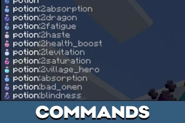 Commands from Potion Mod for Minecraft PE