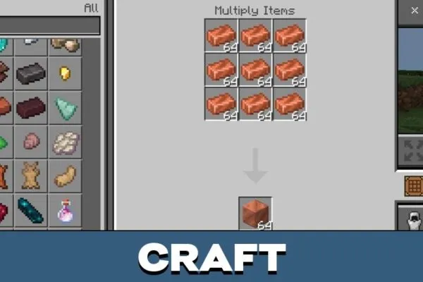 Craft from Multiplying Items Mod for Minecraft PE