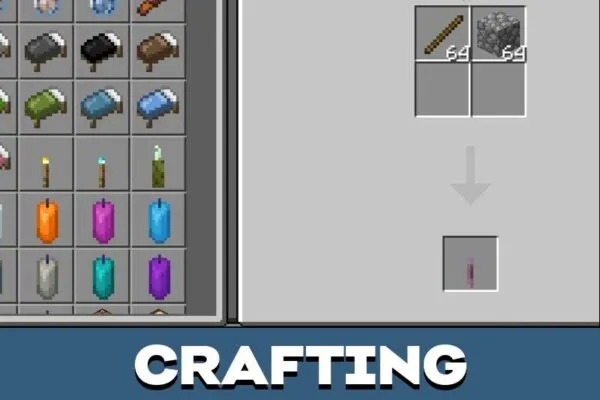 Crafting from Veinminer Key Mod for Minecraft PE