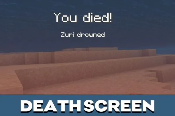 Death Screen from Complicated Survival Mod for Minecraft PE