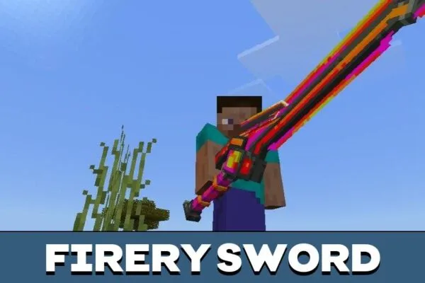 Firery Sword from 3D Weapons Mod for Minecraft PE