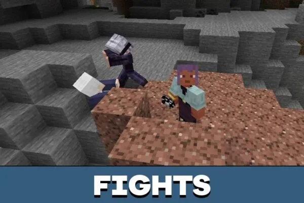 Fights from World of Curses Mod for Minecraft PE