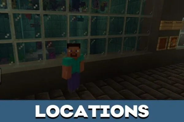 Locations from Sea Land Aquarium Map for Minecraft PE