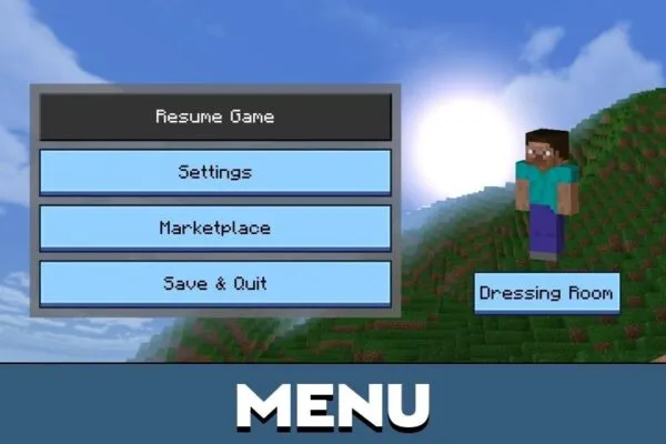 Menu from Neo UI Shader for Minecraft PE