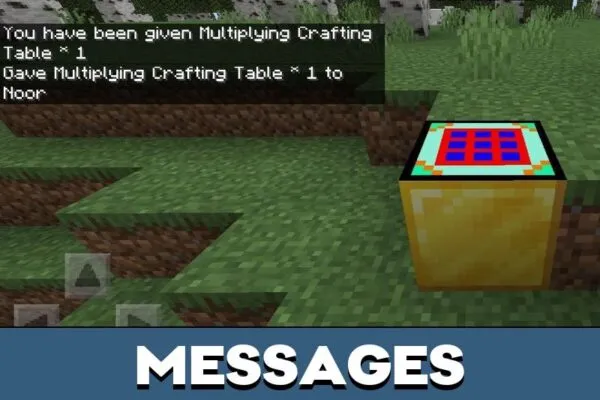 Messages from Multiplying Items Mod for Minecraft PE