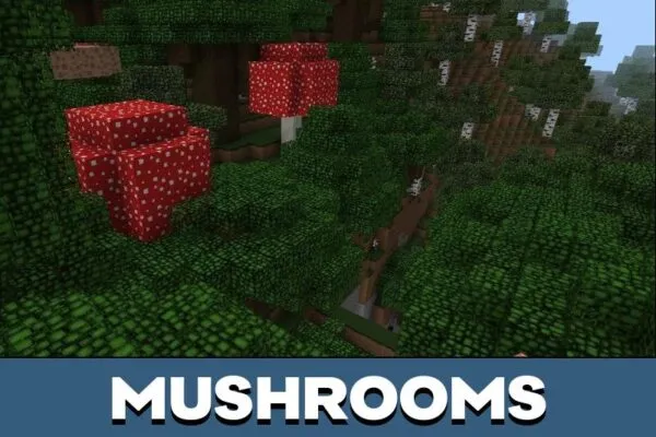 Mushrooms from Mosaic Texture Pack for Minecraft PE