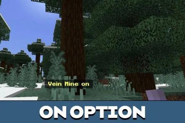 On Option from Veinminer Key Mod for Minecraft PE