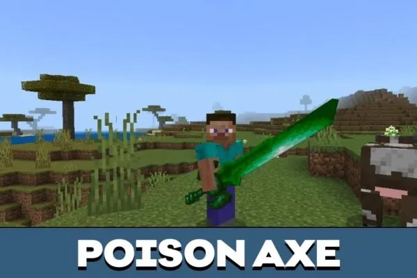 Poison Axe from 3D Weapons Mod for Minecraft PE