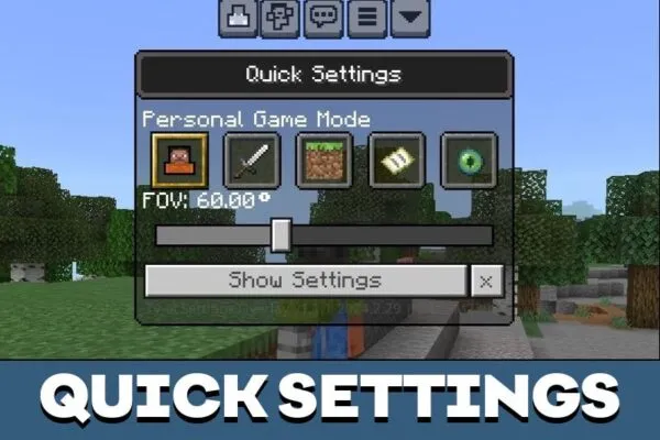 Quick Settings Overlay Texture Pack for Minecraft PE