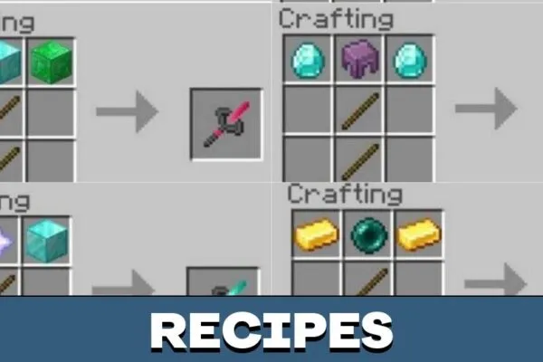 Recipes from Water Element Mod for Minecraft PE