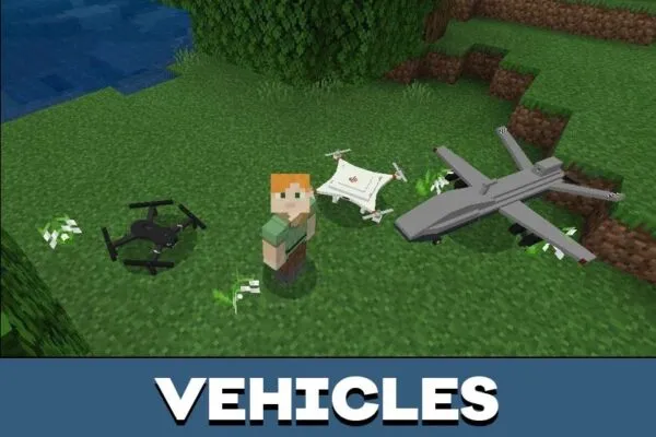 Vehicles from Quadcopter Mod for Minecraft PE