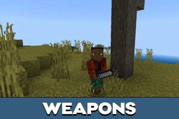 Weapons from Ultimate Survival Mod for Minecraft PE