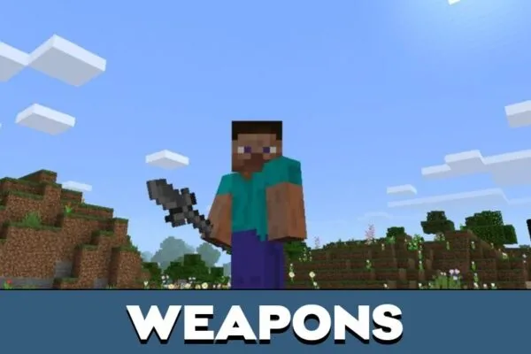 Weapons from Water Element Mod for Minecraft PE