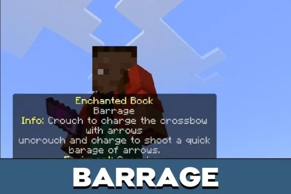 Barrage from Hogs Enchant Mod for Minecraft PE