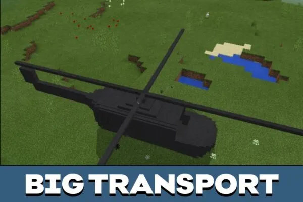 Big Transport from Military Helicopters Mod for Minecraft PE