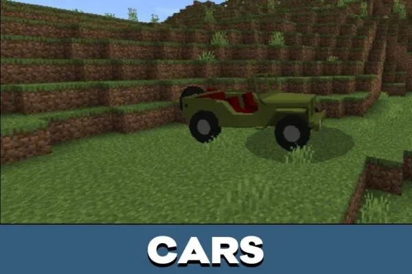 Cars from WW2 Weapons Mod for Minecraft PE