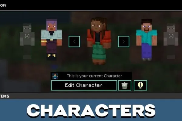 Characters from High Contrast Texture Pack for Minecraft PE