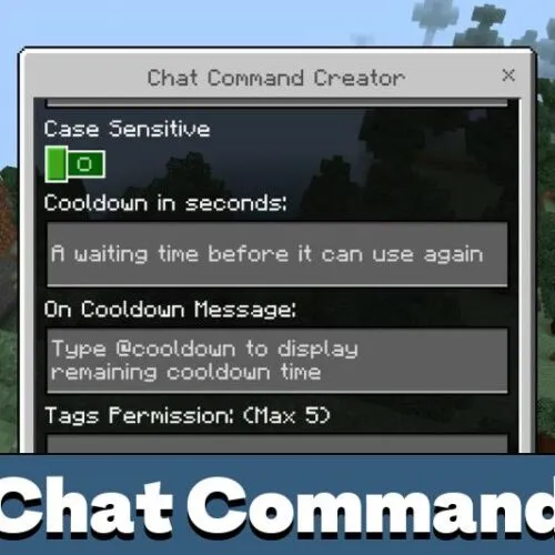 Chat Command Creator Mod for Minecraft PE