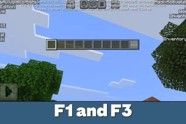 F1 and F3 from Background Texture Pack for Minecraft PE