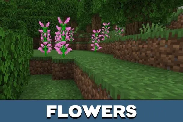 Flowers from Plants Texture Pack for Minecraft PE