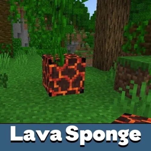 Lava Sponges Mod for Minecraft PE