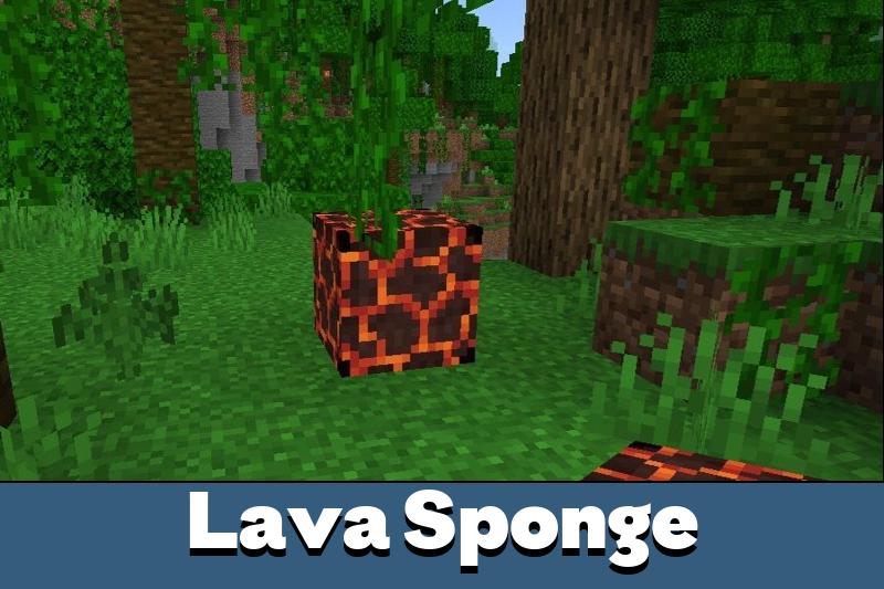Download Lava Sponges Mod for Minecraft PE Lava Sponges Mod for MCPE