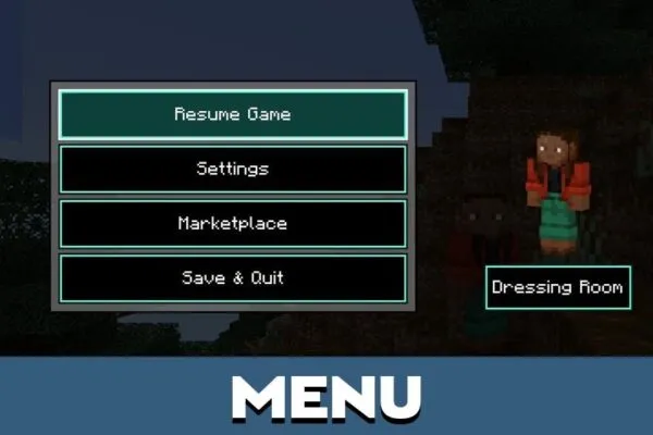 Menu from High Contrast Texture Pack for Minecraft PE