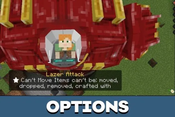 Options from Hulk Buster Mod for Minecraft PE