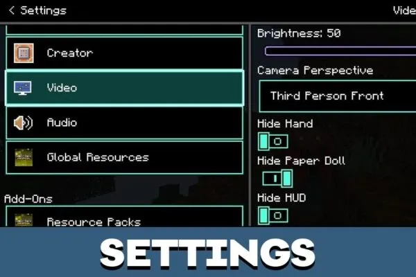 Settings from High Contrast Texture Pack for Minecraft PE