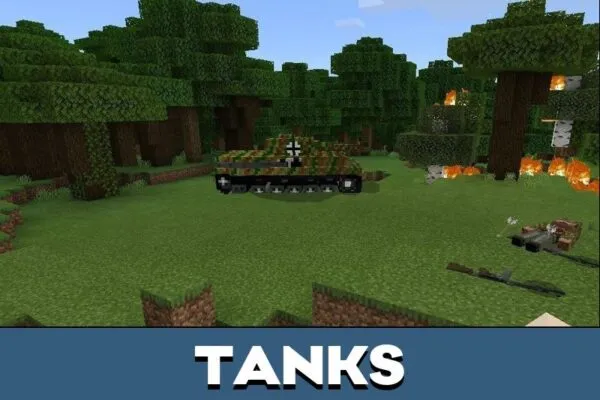 Tanks from WW2 Weapons Mod for Minecraft PE