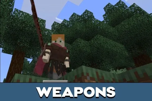 Weapons from Conflictic Honor Mod for Minecraft PE