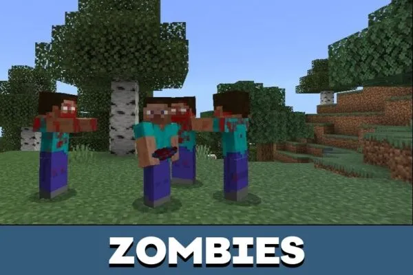 Zombies from 28 Weeks Later Mod for Minecraft PE