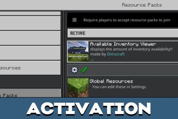 Activation from Inventory Viewer Texture Pack for Minecraft PE