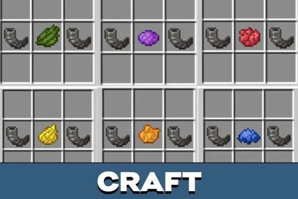 Craft from Colored Horns Mod for Minecraft PE