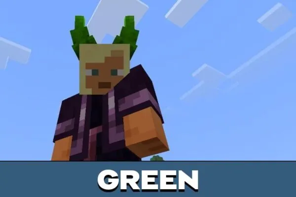 Green Colored Horns Mod for Minecraft PE