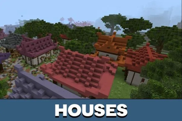 Houses from One Piece Map for Minecraft PE