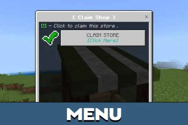 Menu from Advanced Shop Mod for Minecraft PE